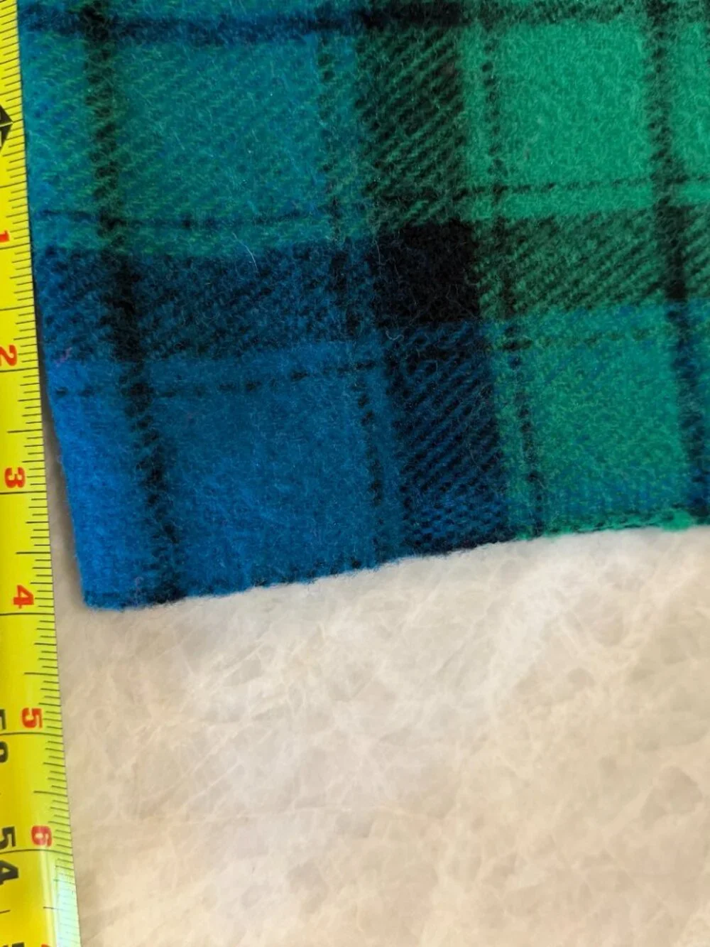 Vintage Faribo Black Watch Plaid Wool Blend Throw Blanket Fringe 70x52 USA